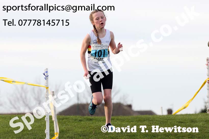 Girls under-13 North Eastern Cross Country, Redcar. Photo:  David T. Hewitson/Sports for All Pics